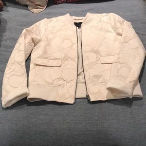BANANA REPUBLIC white textured bomber jacket
